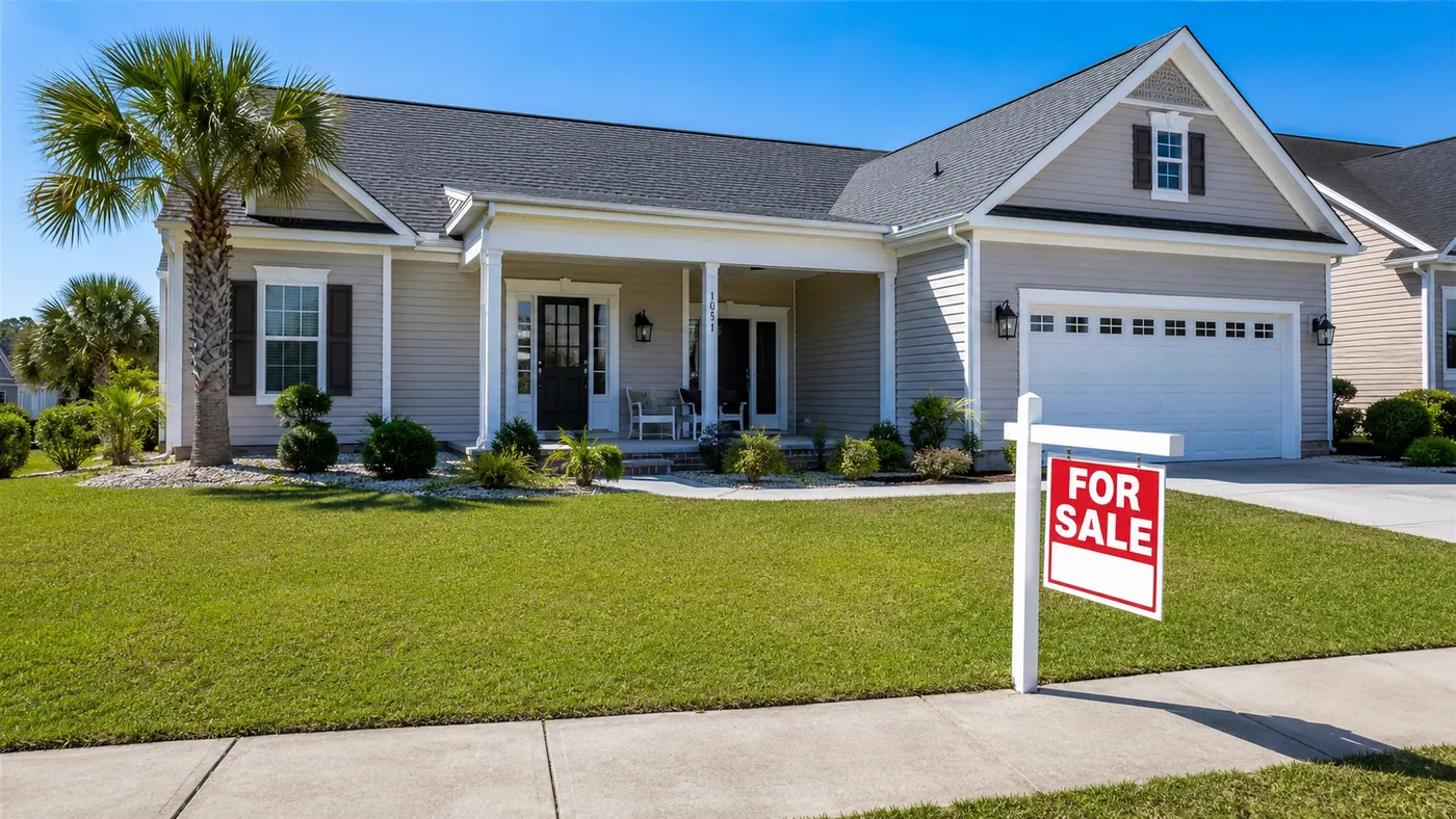 Florida home with a for sale sign in the yard